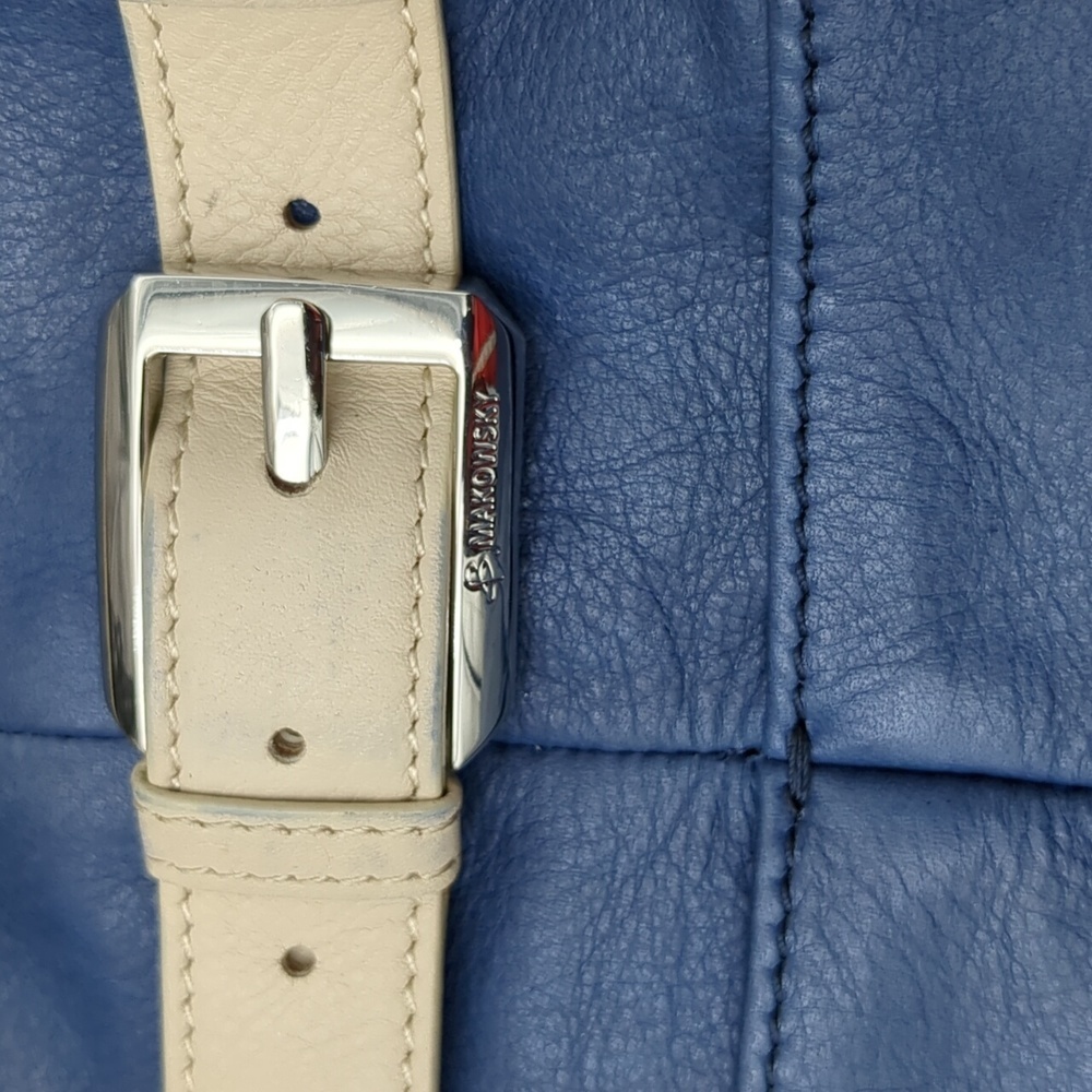 B makowsky blue and cream leather purse - Picture 7 of 15